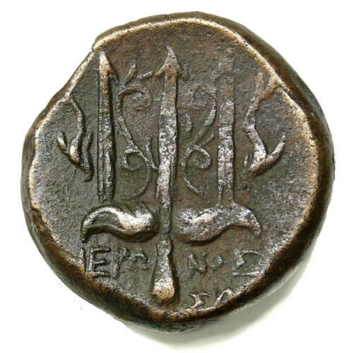 Sicily,-Syracuse.-Hieron-II-275-215-Bc---Poseidon-/-Trident-And-Dolphins